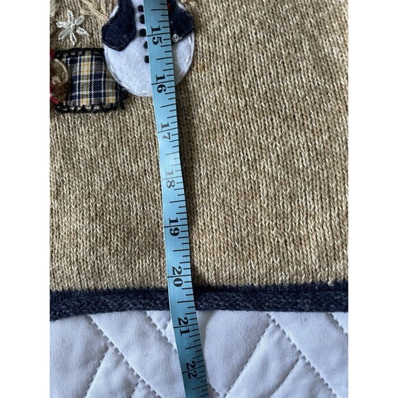 Ugly Christmas Sweater Heirloom Petite PM Tan Bear Snowman - Picture 5 of 7